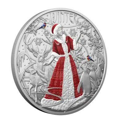 Niue - 2025 - 2 Dollars - Winter (Four Seaons series) 1oz silver