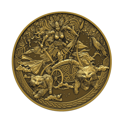 Equatorial Guinea - 2026 - 2000 Francs CFA - Freyja Norse Mythology 2oz silver ANTIQUE GILD