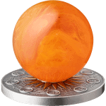 Ghana - 2025 - 10 Cedis - SUN Solar System with Natural Amber Sphere