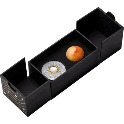 Ghana - 2025 - 10 Cedis - SUN Solar System with Natural Amber Sphere