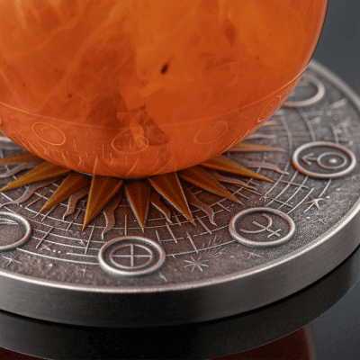 Ghana - 2025 - 10 Cedis - SUN Solar System with Natural Amber Sphere