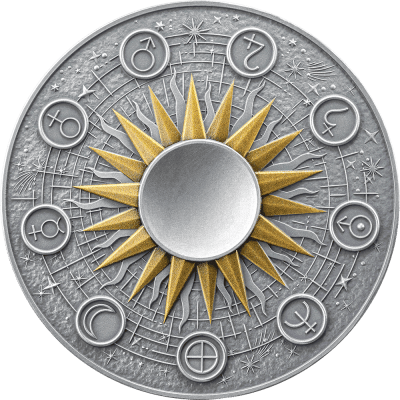 Ghana - 2025 - 10 Cedis - SUN Solar System with Natural Amber Sphere