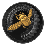 Liberia - 2025 - 20 Dollars - Scarabeo Entoma (1oz silver) RUTHENIUM GILD