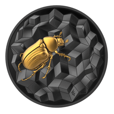 Liberia - 2025 - 25 Dollars - Scarabeo Entoma (2oz silver) RUTHENIUM GILD