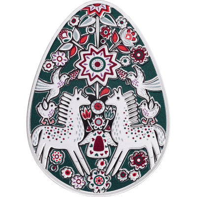 Ghana - 2026 - 5 Cedis - Pysanka (Ukrainian Pysanka series) 1oz silver