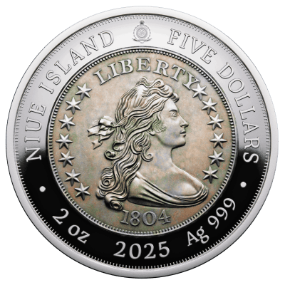Niue - 2025 - 5 Dollars - 1804 Draped bust silver Dollar (Greatest United States coins series) 2oz silver