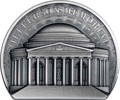 Cook Islands - 2026 - 25 Dollars - Jefferson Memorial 5oz Silver Historical Monuments