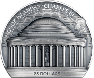 Cook Islands - 2026 - 25 Dollars - Jefferson Memorial 5oz Silver Historical Monuments