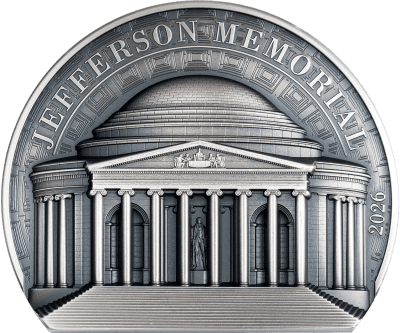 Cook Islands - 2026 - 10 Dollars - Jefferson Memorial 2oz silver Historical Monuments