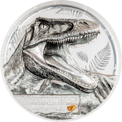 Cook Islands - 2026 - 5 Dollars - Carcharodontosaurus (Jurassic Relics series) 1oz silver