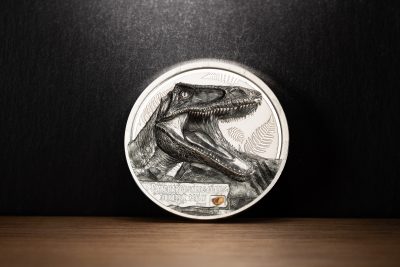 Cook Islands - 2026 - 5 Dollars - Carcharodontosaurus (Jurassic Relics series) 1oz silver
