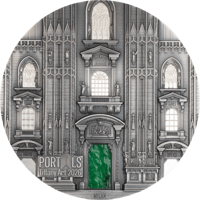 Cook Islands - 2026 - 100 Dollars - Milan x Prague (tiffany art series) 1 kilo silver