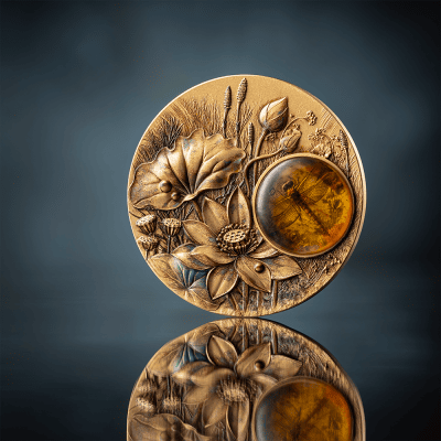 Samoa - 2026 - 2 Dollars – Dragonfly (amber mirage series) 2oz silver