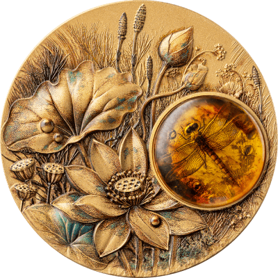 Samoa - 2026 - 2 Dollars – Dragonfly (amber mirage series) 2oz silver