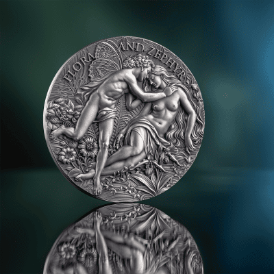 Cameroon - 2026 - 2000 Francs – Flora & Zephyr (celestial beauty series) 2oz silver