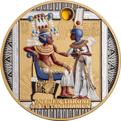 Cameroon - 2026 - 3000 Francs – Throne of Tutankhamun (gold grandeur series) 3oz silver