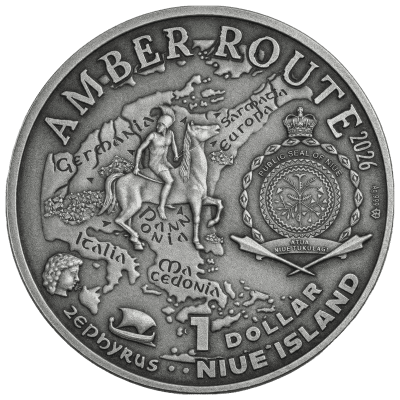 Niue - 2026 - 1 Dollars - Hungary (Amber Route series) 1/2oz silver