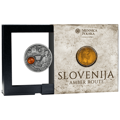 Niue - 2025 - 1 Dollars - Slovenia (Amber Route series) 1/2oz silver