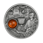Niue - 2025 - 1 Dollars - Slovenia (Amber Route series) 1/2oz silver