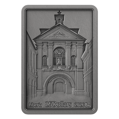 Liberia - 2026 - 25 Dollars - Our Lady of the Gate of Dawn 2oz silver