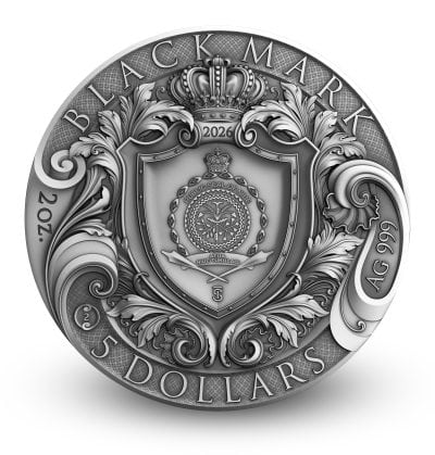 Niue - 2026 - 5 Dollars - Black Mark (Pirate Series) 2oz silver
