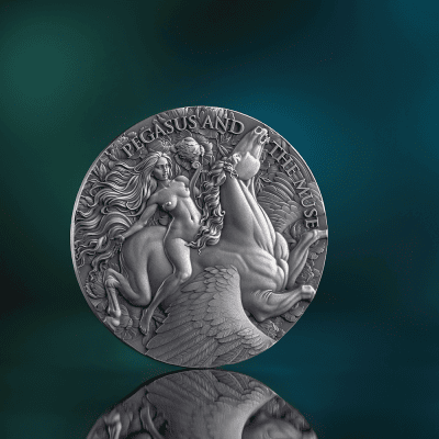 Cameroon - 2026 - 2000 Francs – Pegasus & the Muse (celestial beauty series) 2oz silver