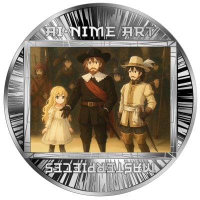 Cameroon - 2025 - 500 Francs - The Night Watch - Rembrandt van Rijn (AI•NIME Art series series) 1/2oz silver