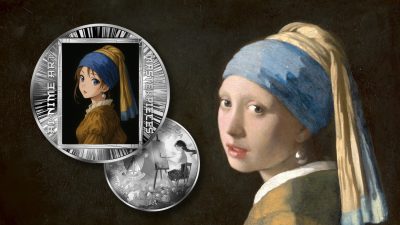 Cameroon - 2025 - 500 Francs - Girl with a Pearl Earring – Johannes Vermeer (AI•NIME Art series series) 1/2oz silver