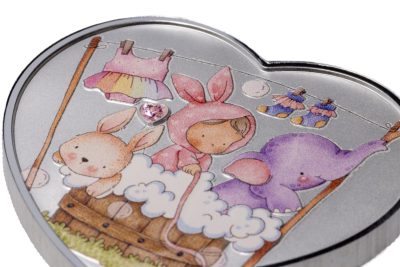 Cameroon - 2026 - 1000 Francs - Baby Girl New Born (Heart Shaped Gift series) 1oz silver with crystal