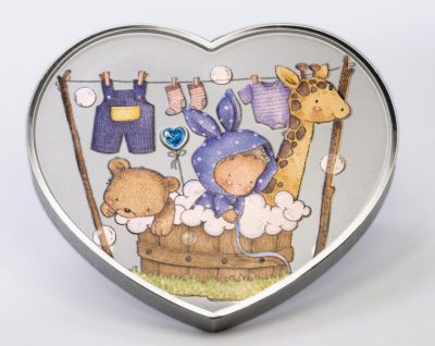 Cameroon - 2026 - 1000 Francs - Baby Boy New Born (Heart Shaped Gift series) 1oz silver with crystal