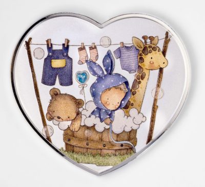 Cameroon - 2026 - 1000 Francs - Baby Boy New Born (Heart Shaped Gift series) 1oz silver with crystal