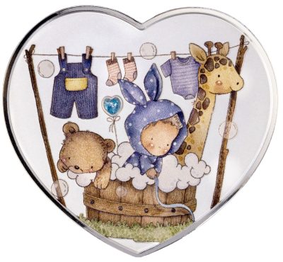 Cameroon - 2026 - 1000 Francs - Baby Boy New Born (Heart Shaped Gift series) 1oz silver with crystal