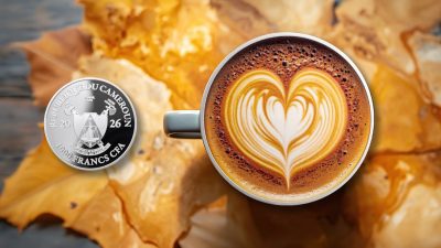 Cameroon - 2026 - 1000 Francs - Cappuccino Heart 1oz silver (Food & Drinks series)