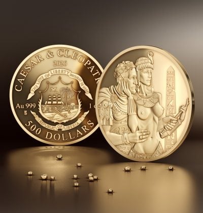 Liberia - 2026 - 500 Dollars - Caesar & Cleopatra (Power of Love series) 1 oz gold