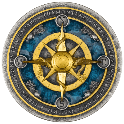 Niue - 2026 - 5 Dollars – Compass Rose 2oz silver