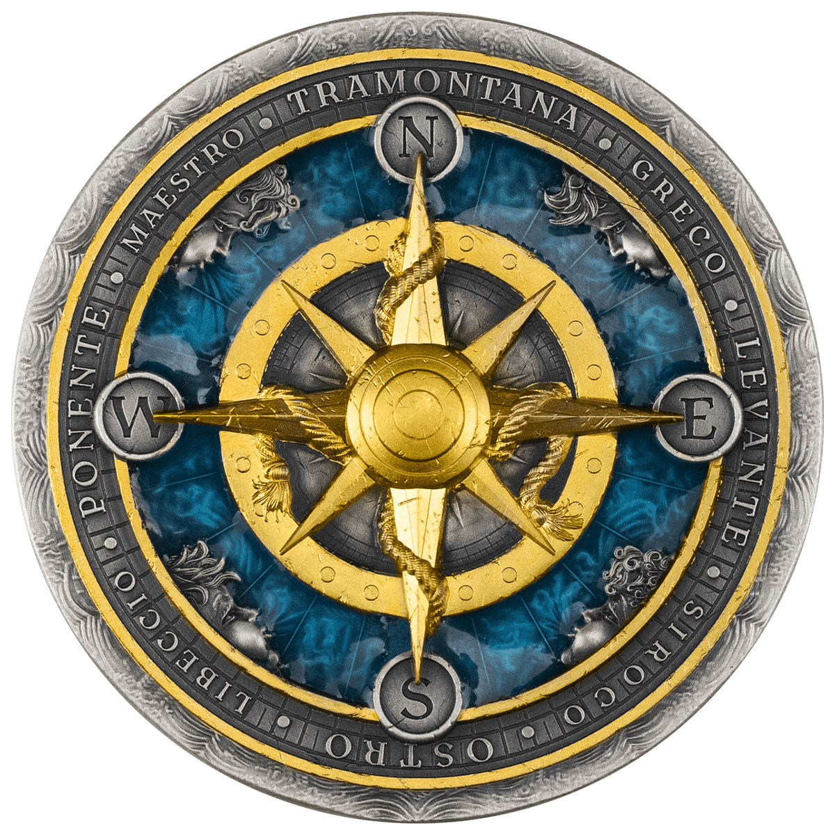 Niue - 2026 - 5 Dollars – Compass Rose 2oz silver