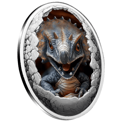 Cameroon - 2025 - 500 Francs - Triceratops (Dinosauria series) 16.8g Silver