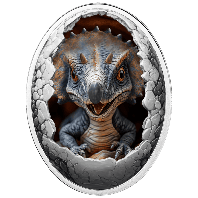 Cameroon - 2025 - 500 Francs - Triceratops (Dinosauria series) 16.8g Silver