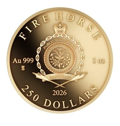 Niue - 2026 - 250 Dollars – Fire Horse 1oz Gold (Lunar Fire Years series)