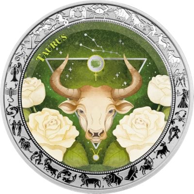 Ghana - 2026 - 5 Cedis - Taurus Aquarelle Zodiac (Zodiac series) 1oz silver