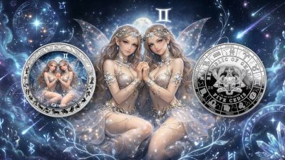 Ghana - 2026 - 5 Cedis - Gemini Goddesses Zodiac (Zodiac series) 1oz silver - Image 6