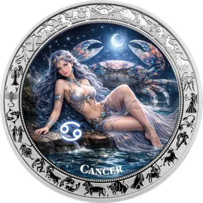 Ghana - 2026 - 5 Cedis - Cancer Goddesses Zodiac (Zodiac series) 1oz silver