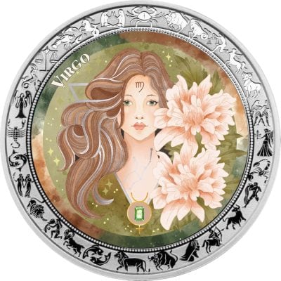 Ghana - 2026 - 5 Cedis - Virgo Aquarelle Zodiac (Zodiac series) 1oz silver