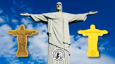 Liberia - 2026 - 12 Dollars - Christ the Redeemer 1/1000 oz gold