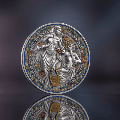 Cameroon - 2026 - 2000 Francs – Erato & Polyhymnia (Nine Muses series) 2oz silver