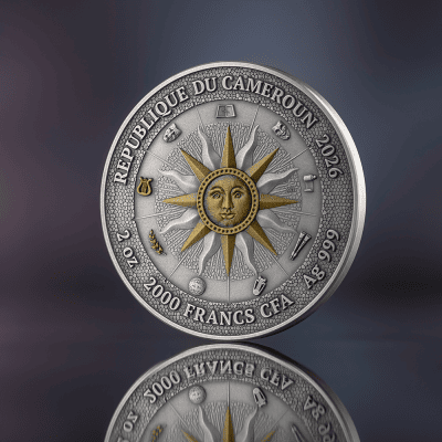 Cameroon - 2026 - 2000 Francs – Erato & Polyhymnia (Nine Muses series) 2oz silver