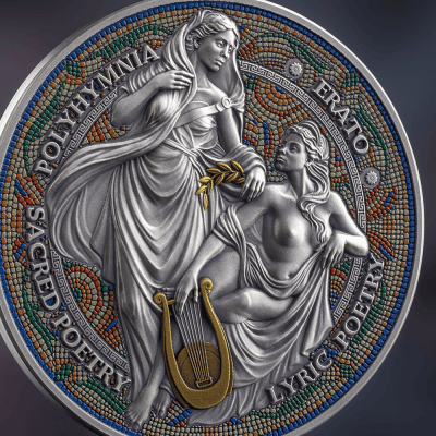 Cameroon - 2026 - 2000 Francs – Erato & Polyhymnia (Nine Muses series) 2oz silver