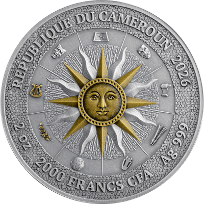 Cameroon - 2026 - 2000 Francs – Erato & Polyhymnia (Nine Muses series) 2oz silver