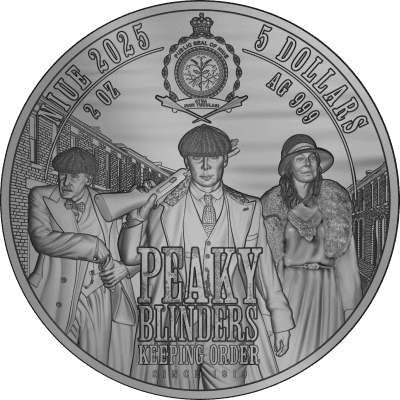 Niue - 2025 - 5 Dollars - Polly Gray (Peaky Blinders series) 2oz silver