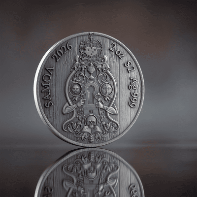 Samoa - 2026 - 2 Dollars – Knights Templar (Secret Societies series) 2oz silver